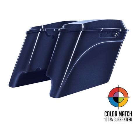 HogWorkz OE Color Matched 4" Stretched Dual Cut Saddlebags For Harley Touring 1994-2013