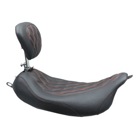 Mustang Wide Tripper Diamond Solo Seat For Harley Touring 2008-2025