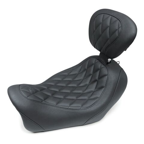 Mustang Wide Tripper Diamond Solo Seat For Harley Dyna Fat Bob 2014-2017
