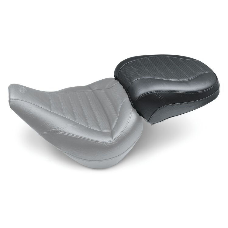 Mustang Standard Touring Tuck & Roll Passenger Seat For Harley