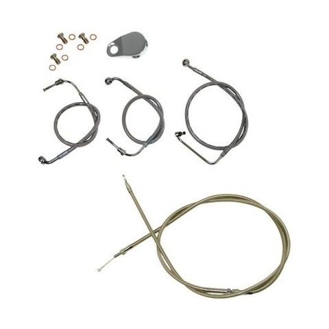 LA Choppers Handlebar Cable And Brake Line Kit For Harley Touring 2017-2020 15"-17" Apes / Stainless... [Open Box]