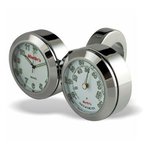 Marlin's Handlebar Dual Mount Clock And Thermometer Set