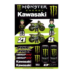 D\'COR モンスターエナジー カワサキ ロゴ ステッカー デカール MONSTER ENERGY KAWASAKI RACING DECAL SHEET 29枚セット 新品未使用 Kawasaki ステッカー モンスターエナジー モンスターエナジー×Kawasakiマーク&frasl;Ninja 2枚セット のパーツレビュー