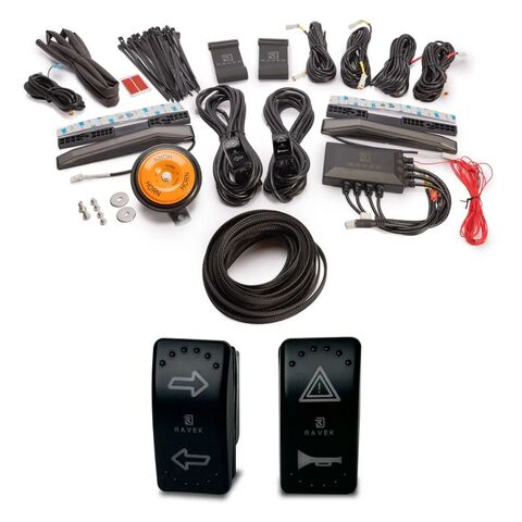 Ravek Auto-Cancel Turn Signal Kit w/White Running Lights Kawasaki Mule Pro 2015-2025