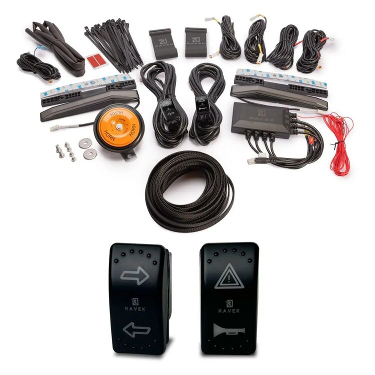 Ravek Auto-Cancel Turn Signal Kit w/White Running Lights Kawasaki Mule Pro 2015-2025