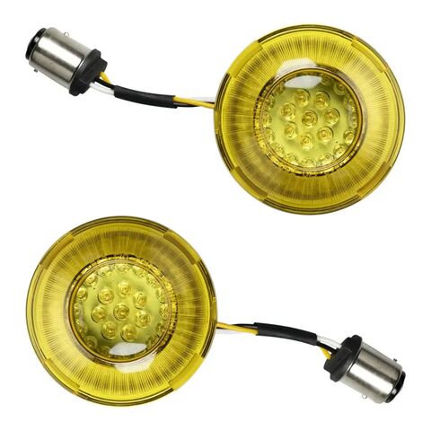 HogWorkz Goldtooth Bullet Style LED Front 1157 Turn Signals For Harley 2000-2025