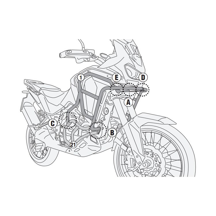 Givi TNH1209 Upper Engine Guards Honda Africa Twin 20242025 Cycle Gear