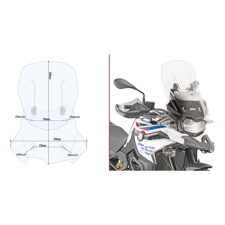 Givi AF5127B Airflow Windscreen BMW F750GS / F800GS / F850GS 2018-2025