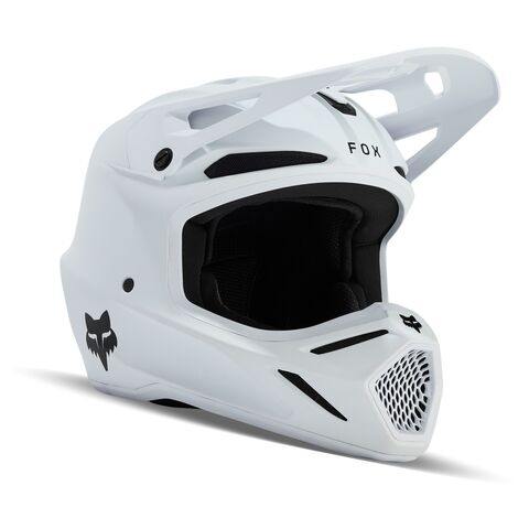 Fox Racing Youth V3 Solid Helmet White / Youth SM [Open Box]