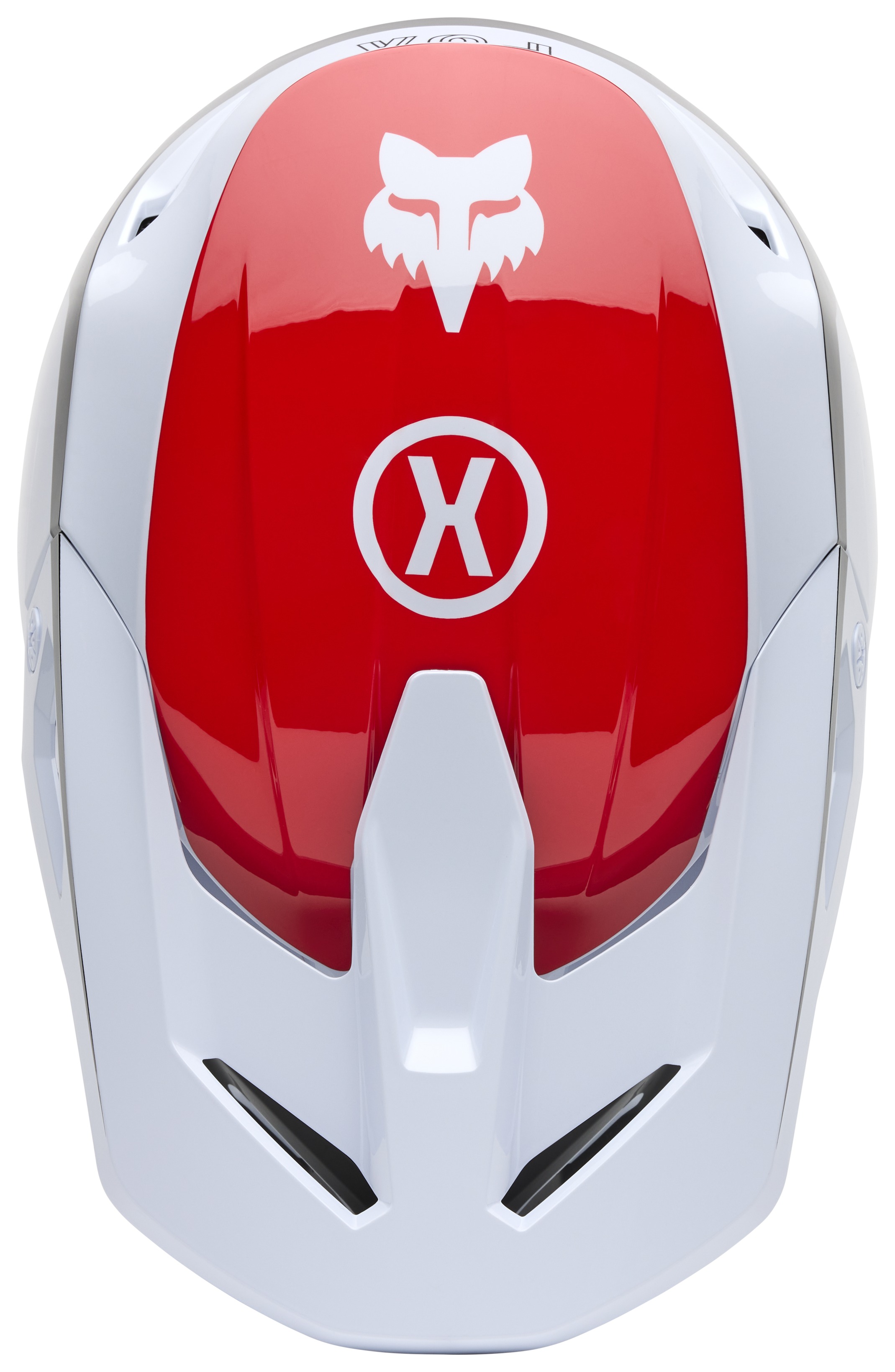 Casco Fox V1 Flow Bianco/Rosso - Taglia XL - Casco MTB E Motocross