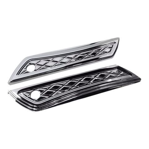 Eddie Trotta Platinum Cut Saddlebag Hinge Covers For Harley Touring 2014-2025 Chrome [Open Box]