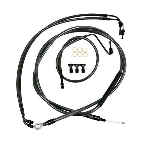 LA Choppers Handlebar Cable And Brake Line Kit For Harley Touring 2017-2020 15"-17" Apes / Midnight S... [Open Box]