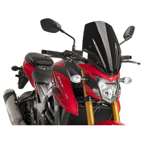 Puig Touring Naked New Generation Windscreen Suzuki GSXS 750 2017-2022 Black [Previously Installed]