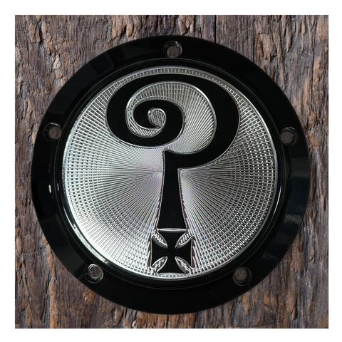 Indian Larry Motorcycles Question Mark Derby Cover For Harley Touring 2017-2025 Gloss Black [Blemished - Very Good]