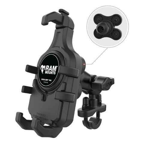 RAM Mounts Quick-Grip Pro Handlebar U-Bolt Mount With Vibe-Safe