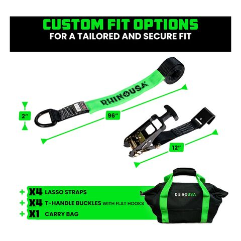 Rhino USA Car Tie-Down Lasso Straps / Basket Straps