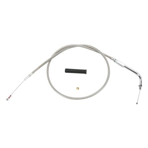 Drag Specialties Alternative Length Idle Cable For Harley 1996-2022 45-1/2" / 90 deg Elbow / Stainless [Incomplete]
