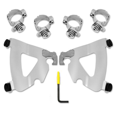 Memphis Shades Road Warrior Trigger Lock Mount Kit For Harley Dyna / Sportster 1973-2021 Polished [Open Box]