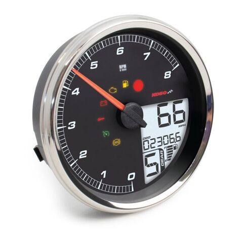Koso HD-05 Multi-Function Speedometer For Harley Dyna / Softail / Touring 2004-2013 Chrome [Open Box]