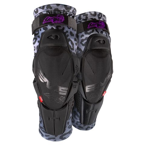 EVS Slayco96 Ghost Leopard Knee Guards Grey/Black/Purple / SM/MD [Incomplete]