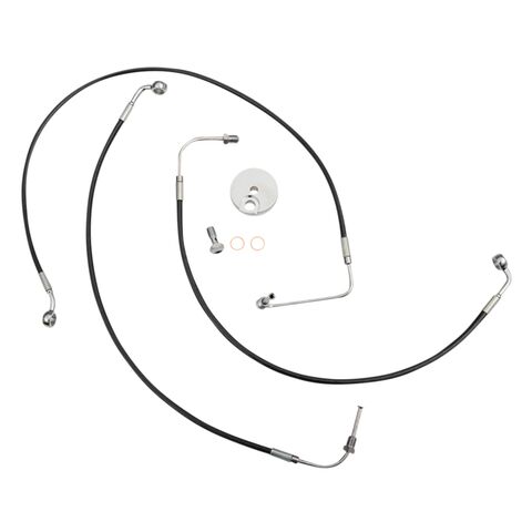 LA Choppers Front Brake Line Kit For Harley Softail 2018-2026 12"-14" Apes / Black Vinyl [Open Box]