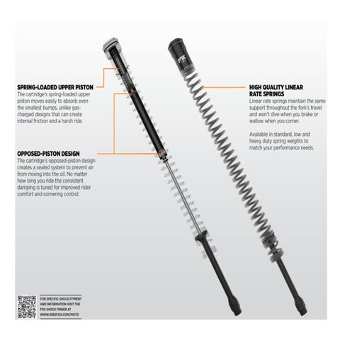 Fox Factory Fork Cartridge Lowering Kit For Harley Touring 2014-2025 1" Lower [Previously Installed]