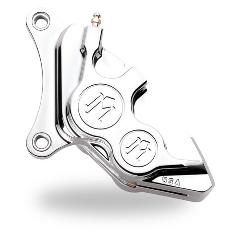 Performance Machine Four-Piston Differential-Bore Front Calipers For Harley 1984-1999 Left Caliper / Polished [Previously Installed]