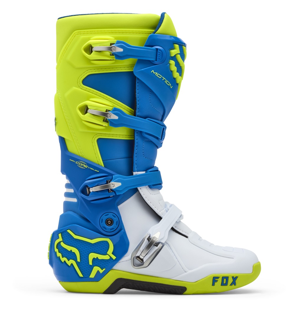 Fox Men's Comp Motorcycle Boots - Yellow/Blue, Size 12, Instinct