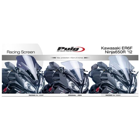 Puig Touring Windscreen Kawasaki Ninja 650 2012-2016 Black [Previously Installed]