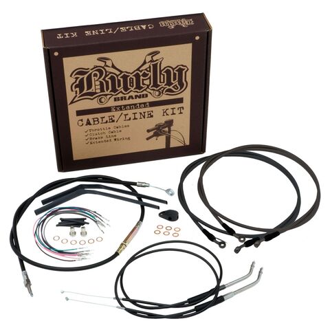 Burly T-Bar Cable Installation Kit For Harley Softail w/ABS 2018-2024 Black Vinyl / 12" Tall Bars [Open Box]