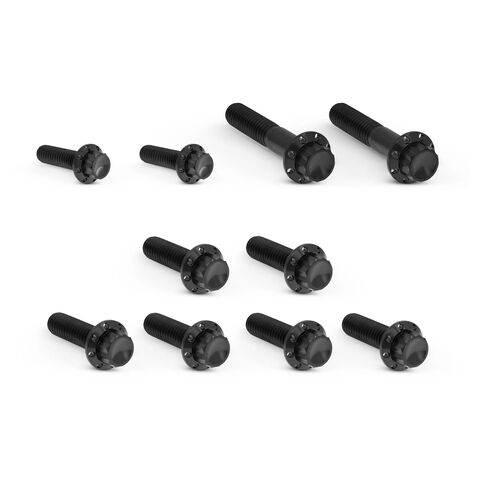 Arlen Ness 12-Point Titanium Transmission Side Cover & Trap Door Bolt Kit For Harley 2006-2017