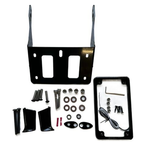 Leatherworks LED License Plate & Turn Signal Relocation Kit  For Harley FXDB / FXDLS 2013-2017 Black [Open Box]