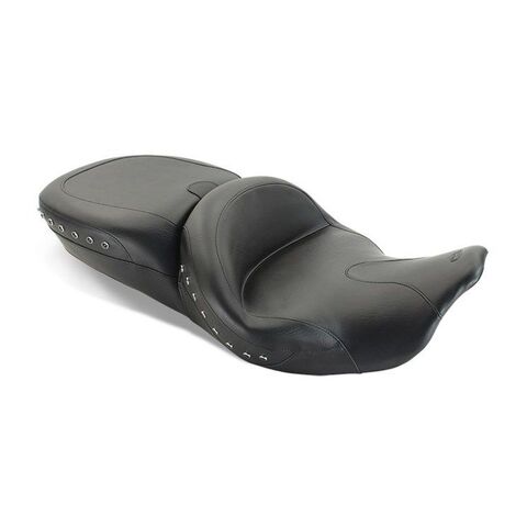 Mustang One-Piece Summit Seat For Harley Touring 2014-2025 Black Pearl-Centered Studded [Open Box]