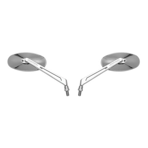 BikeMaster Oval Machined Arm Mirrors Chrome [Open Box]