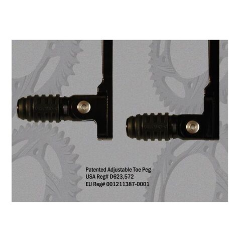 Vortex Adjustable Rearsets Kawasaki ZX6R / ZX636 2013-2018 Black [Open Box]