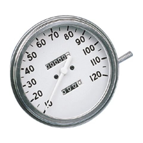 Drag Specialties 5" FL Style Speedometer For Harley White / 36-40 face / 2240:60 [Open Box]
