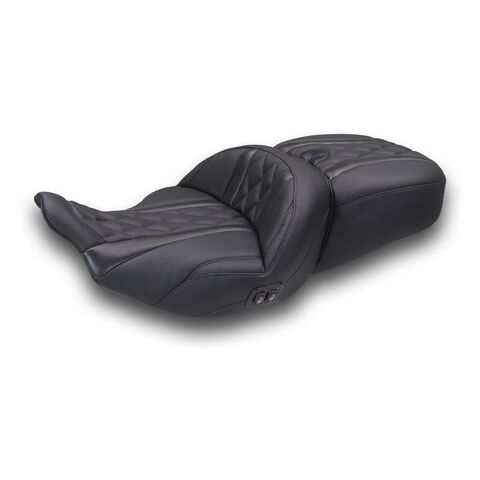Mustang Super Touring Deluxe Diamond Heated One-Piece 2-Up Seat For Harley FLHX / FLTRX 2023-2025