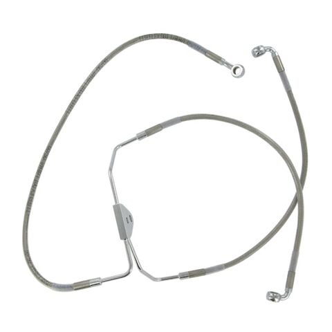 Drag Specialties Standard Length Front Brake Line Kit For Harley Non-ABS Touring 2008-2013 Stainless [Open Box]