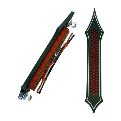 Accutronix Tribal LED Saddlebag Lights Slotted w/ Red LEDs / Chrome [Open Box]