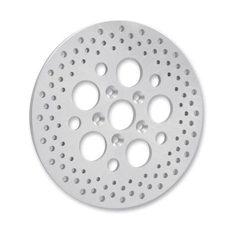 Drag Specialties 11.875" Drilled Rear Brake Rotor For Harley Touring 1981-1985 Zinc Polished [Previously Installed]