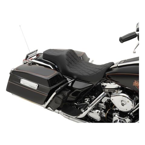 Drag Specialties Predator III Seat For Harley FLHR / FLHX 1997-2007 Double Diamond / Black Stitch / E... [Open Box]