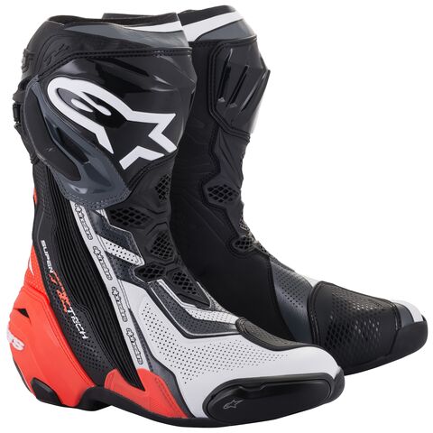 Alpinestars Supertech R Vented Boots Black/Fluo Red/White / 45 [Open Box]