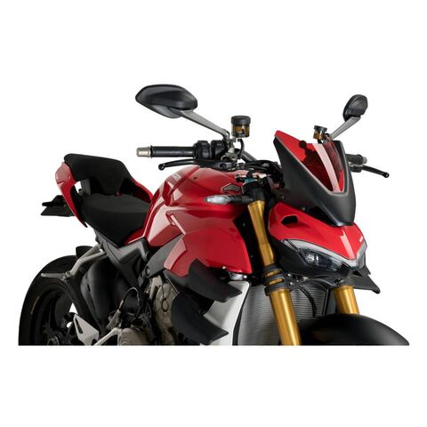 Puig Naked New Generation Windscreen Ducati Streetfighter V4 / V4S / V2 2020-2024 Red [Open Box]