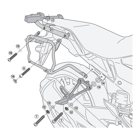Givi PLX1171 V35 / V37 Side Case Racks Honda CB500X / NX500 2019-2025 Black [Blemished - Very Good]