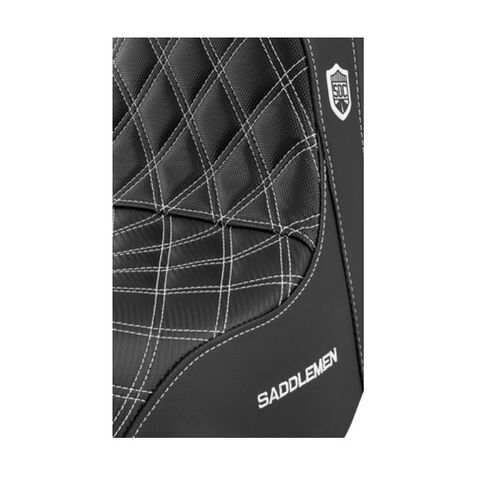 Saddlemen Pro Series SDC Performance Gripper Seat For Harley Dyna 2006-2017 White Stitch / Without Backrest [Previously Installed]