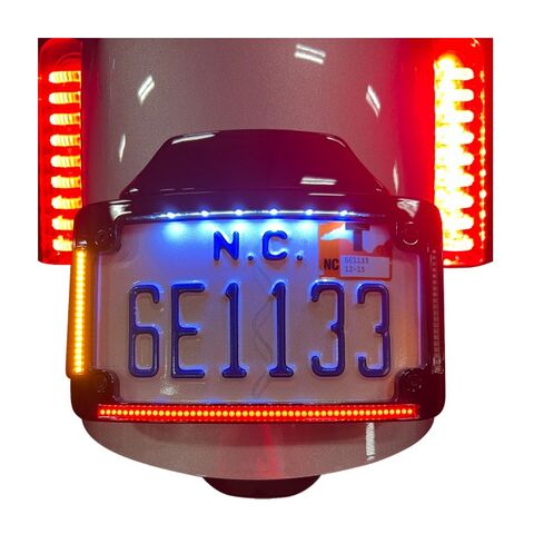 Custom Dynamics LED All-In-One Radius License Plate Frame For Harley FLHX / FLTRX 2023-2026 Black [Open Box]