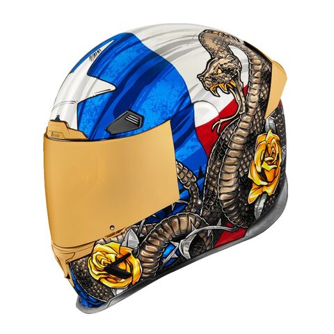 Icon Airframe Pro Tejas Libre Helmet Blue/White/Gold / 2XL [Open Box]