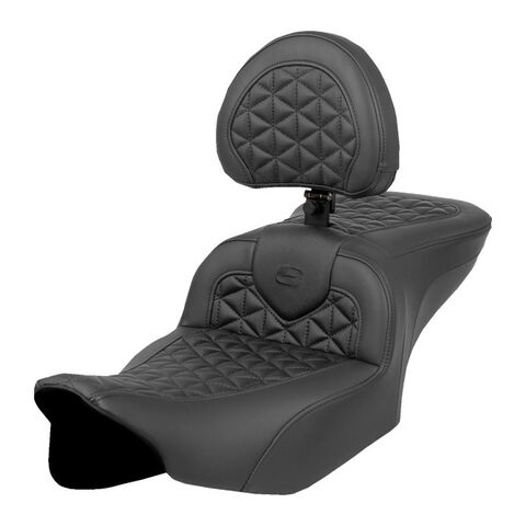 Saddlemen Roadsofa Tri Gripper 2-Up Seat For Harley FLHX / FLTRX 2023-2026 Standard Reach / With Backrest [Previously Installed]