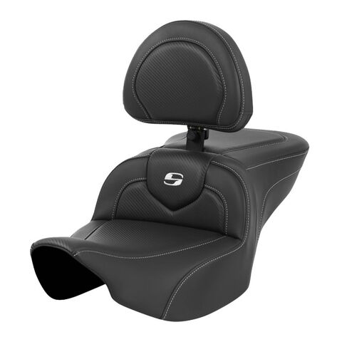 Saddlemen Roadsofa CF Carbon Fiber 2-Up Seat For Harley FLHX / FLTRX 2023-2026 Standard / With Backrest [Previously Installed]