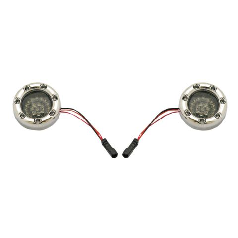 Custom Dynamics LED Dynamic Bullet Rings For JAE Harley CVO 2016-2022 Red Inner & Outer LEDs / Chrome... [Open Box]